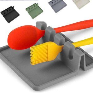 Silicone Utensil Rest for Multiple Utensils, Spoon Rest For Stove Top With Drip